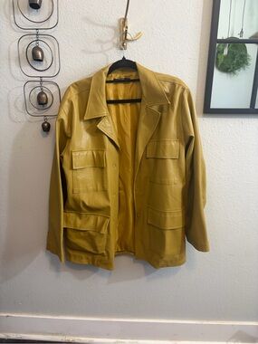 Nasty Gal Chartreuse Yellow Leather Jacket